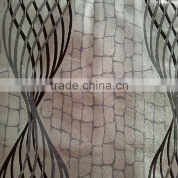 100%Polyester Fleece Base Moorstone Ground Wavelike Swirl Jacquard Curtain Fabric With Blackout Property