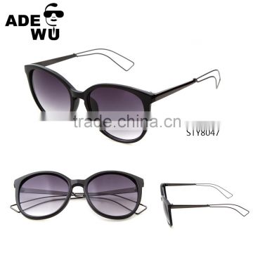 ADE WU High fashion color sunglasses round frame hollow temple sunglasses UV400 eyewear for men women