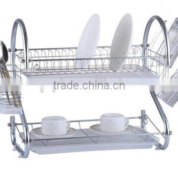 2 tier dish rack with 2 trays