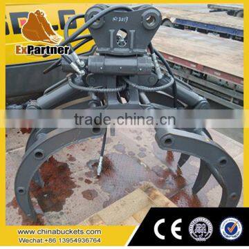 Brand new Log Grapple Excavator, Hydraulic Log Grapple For Excavator, excavator 360 Degree Rotating Rock Gripper for sale