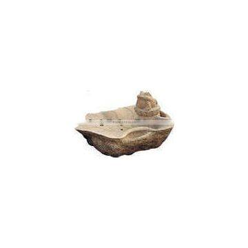 Frog Carved Sandstone Birdbath