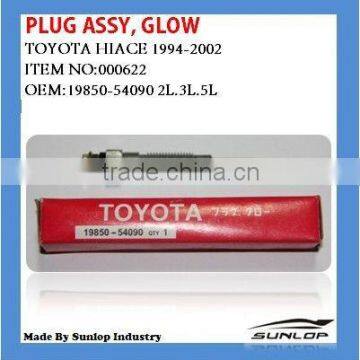 #000622 toyota hiace parts 1994-2002 plug assy,glow 19850-54090 for hiace van,commuter,kdh200