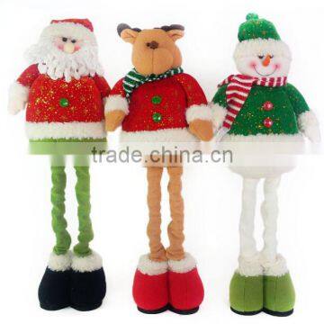 Christmas decoration, hot sale party decoration, extension plush snowman, reindeer and santa clause