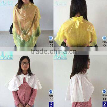 HOT! PE disposable cape plastic haircut cape