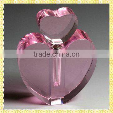 Hot Sale Pink Heart Crystal Perfume Bottle For Car Decoration Gifts