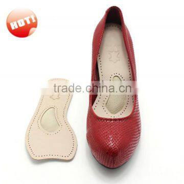 3/4 anti-bacterial comfort leather insoles for flat foot