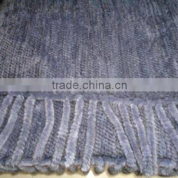 wholesale genuine knitted mink fur blanket from China