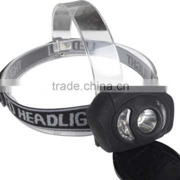 1w+2led waterproof outdoor camping 3*AAA battery multi-function HeadLamp for Headlight