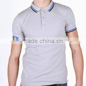 high quality stiff collar grey cotton polo shirts