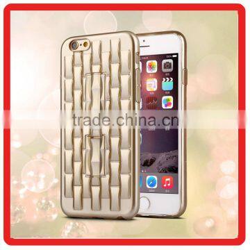 Luxury Shining 3D Bump Water Cube phone cover Electroplate TPU back Bumper holder Cell Phone Case For iPhone 6 6s plus