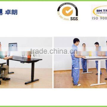 Ergonomic office computer table with height adjust by electric