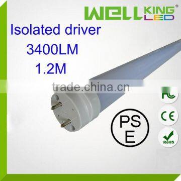 isolated driver PSE listed 1200mm 3400lm newest led tube japenese, japan t8 tubes led