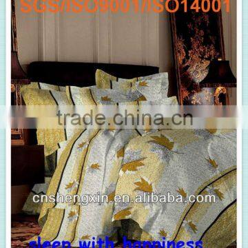 High Quality Disperse Printed Fabric for Bedding with Leaf Design