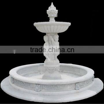 White Marble Outdoor Decorative Fountain, Marble Statue Fountain