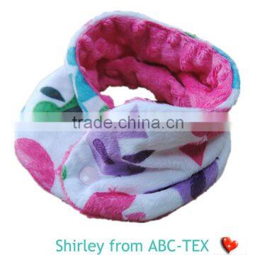 European Style Printed Minky Infant Scarfs Hot Pink For Girls Decor