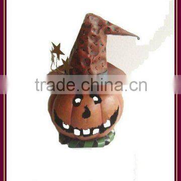 candle holder lantern decorative metal floor standing iron Halloween pumpkin lantern