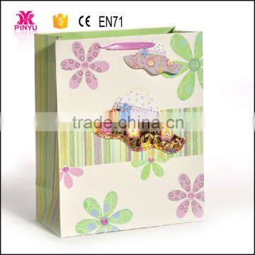 Custom made full color laminated fashion shopping paper bag with logo print