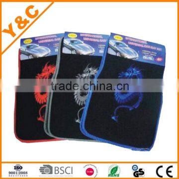 embroidered flame for russia and europe markets gigging and non-slip pvc car mat