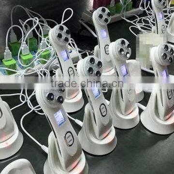 Mini Home Use Facial Beauty Device 6 Color Ultrasonic Led Lights Photon Face Massager photo-5