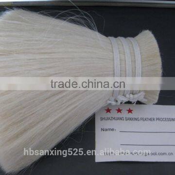 100% goat hair, 14cm length, natural white color