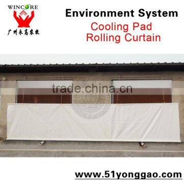 broiler house cooling pad with Rolling curtain system for Poultry Farm