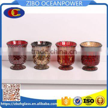 Glass Jar Glass Candleholder colored glass mosaic