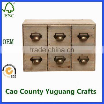 Drawer Makeup Box Wooden Drawer Storage Box 6 Drawer Cabinet Box photo-3