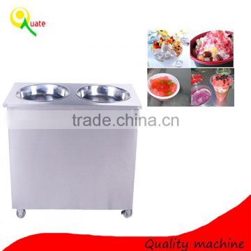 Thailand style double pans roll fry ice cream machine