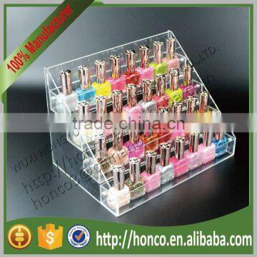 Top Selling 32pcs 4 Tiers Acrylic Nail Polish Cosmetics Display Rack Clear Colour photo-2