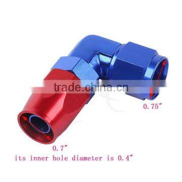 8 AN AN-8 90 Degree Enforced Aluminum Hose End Fitting Oil Fuel Adapter
