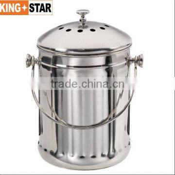 2 Gallons Stainless Steel Kitchen Compost Pail