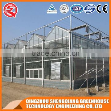 Garden greenhouse glass greenhouse with seed bed made in China