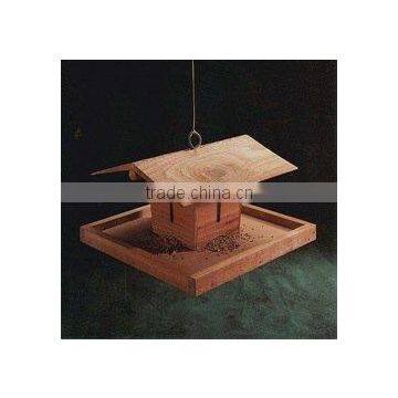 square wooden bird feeder