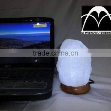 Himalayan Rock Salt USB Tiny WHITE Lamps NATURAL photo-4