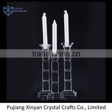 Newest selling custom design tall crystal candle holder centerpieces with reasonable price