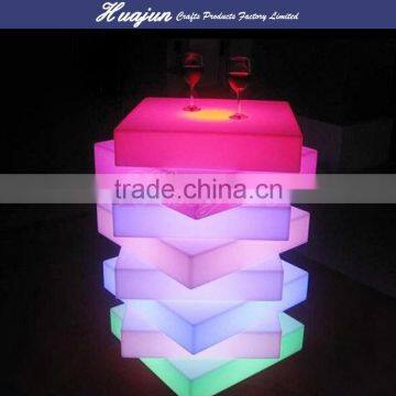 led counter table for restaurant &led bar counter table for lamp/led rechargeable plastic table