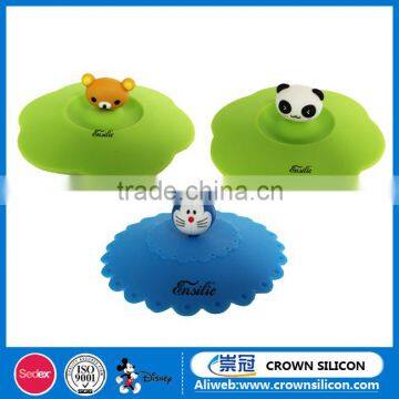 Food Grade Drinking Heat Resistance Panda Silicone Cup Lid photo-6