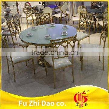 Stainless Steel Glass Top Metal Frame Table With Wedding photo-2