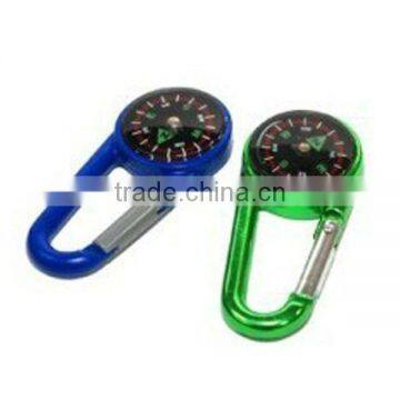 big metal carabiner with compass