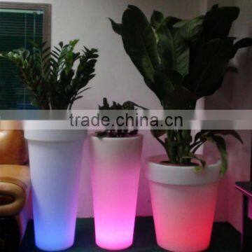 FO-9520 LED Garden Floral Pot, LED Lighted Plastic Planter, Outdoor Tall Round Flower Pot