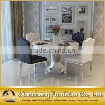 Luxury Granite Top 48 Inch Round Dining Table With Stainless Steel photo-2