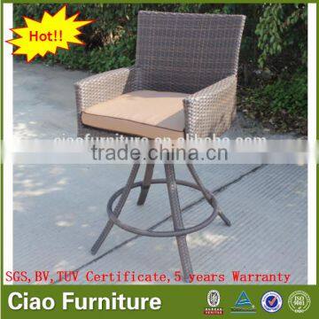 Outdoor bar furniture revolve bar chair rattan bar stool