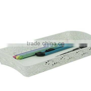 Metal Hollow Office Desk Supplies Organizer Storage Drawer Tray