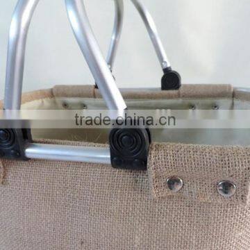 Collapsible Jute Fabric Laundry Basket With Removable Handles photo-4