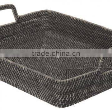 Natural Rattan Storage Serving Tray photo-3