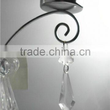 Clear Acrylic Angel With Iron Candle Holders Elegrane Xmas Ornament photo-4