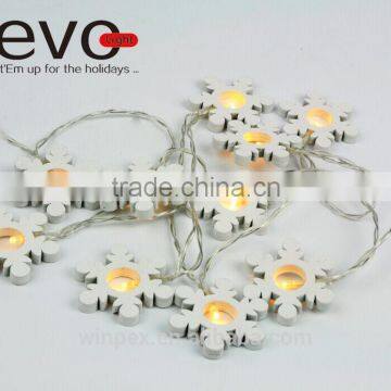 10 led christmas snowflake light string , battery operated string light