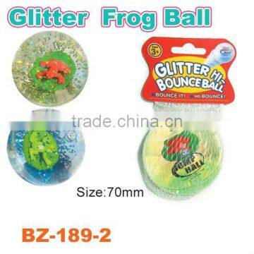 TPU Glitter Bouncing Ball With Frog