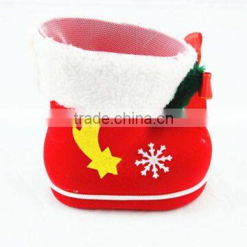 2016 New Product Cheap Christmas Decorations Flocking Boots Candy Boots Christmas Socks Creative Gift photo-4