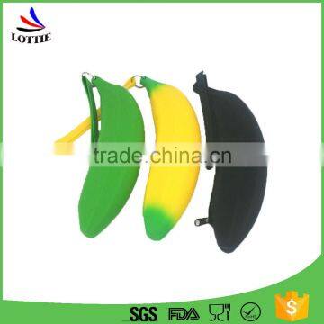 Lottie new product Alibaba wholesale coin purse banana shaped school silicone children pencil bag